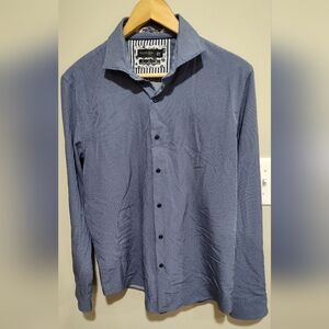 CACTUS MAN Ricky Singh Navy Blue Long Sleeve, Button Down Shirt Men’s Medium